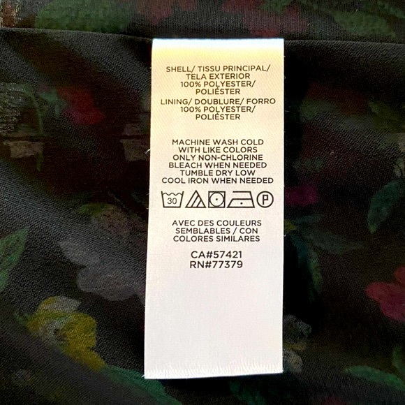 Ann Taylor Black Colorful Floral Print Blouse, MP - Picture 7 of 9